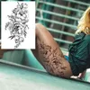 NXY仮タトゥーユランブラックチューリップトーテムタトゥースステッカー女性ボディウエストアームアートブレスレットガールズバタフライタトースローズチェーン0330