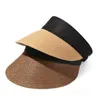 Breda brim hattar sommar casual halm cap enkel roll-up strand hatt kvinnor flickor vikbar mode bärbar sol 2022 Trendywide pros22