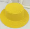 Chapeaux de paille unisexes à la mode d'été, chapeau pliable de protection solaire à dessus plat, casquettes de voyage de plage de couleur unie