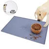 Silikonvattentäta kuddar Antislip Dogs Katter Placemat Matande PET PAPPY MAT Food Pad Bowl Drinking Mats Y200917