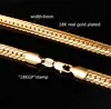 18K Gold Plated Hip Hop 6mm thick flat snake chain men's Necklace