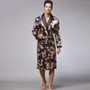 Men's Sleepwear Luxury Men Robe Bathrobe Faux Silk Robes Long Home Clothing Male Sleep XXL Summer HomewearMen's