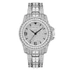 Montres-bracelets Style Hommes Femmes Luxe Diamant Rose Or Montre Glacé Baguette Brillant Quartz Montre-Bracelet Casual Robe Party Clock Montre