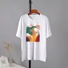 Hirsionsan الجمالية المطبوعة t قميص لينة خمر فضفاضة tees مجردة القطن الجرافيك tshirts الصيف قمم عارضة 220527