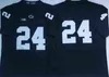 SJ98 بن الدولة Nittany Lions Jersey 26 Saquon Barkley 11 Micah Parsons 24 miles Sanders 9 Trace Mcsorley Navy Blue White White Stitched Mens