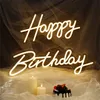 С Днем Рождения знак пользовательские буквы S 23x 16 Светодиодный силиконовый неоновый для барного паба вечеринка домашний декор Стенг 220615