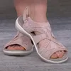 Sandali da donna casual alla moda in puro colore, comode scarpe estive da spiaggia piatte con punta tonda e taglio basso per donna 220701