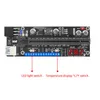 Kable komputerowe Złącza 2 w 1 Riser z wyświetlaczem temperatury Lampa działająca PCI-E 16x dla karty graficznej Mining PCIE 015 Comput