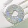 Cadenas Hiphop real 5 mm d color vvs1 collares de cadena de tenis de moissanita para mujeres hombres 925 collares de diamantes de plata esterlina cadenas