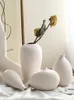 Sala de estar decoração cerâmica vaso decoração home vaso branco estilo chinês estilo criativo arte moderna casa acessórios decoração 220423