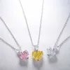 Chains Fashion Gold Collection Yellow Pink White Blue Diamond 925 Silver Jewelry NecklacesChains Heal22