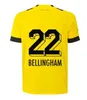 22 23 110 Jerseys de fútbol Borussia Haaland Kamara 2022 2023 Camisa de fútbol negro Reus Bellingham Hummels Reyna Brandt Dortmund Men Kids Kit Maillot de Foot