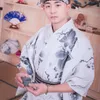 Kimono Kimono Roupas étnicas Robe formal Japonês Tradicional Roupão de Roupão Gentleman Fato de traje engrossado anti rugas sem fibra de passar