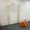 Shiny Gold Wedding Decoration Fabric Rack Flowers Flag Banners Hanging Backdrops Door Frame Square Geometry Flower Row Arch Screen5169197