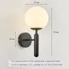 Duvar lambası Modern Cam İskandinav Wandlamping Yatağı Okuma Yuvarlak Aplike Murale Luminaire İskandinav Led Işıkları E27wall