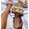 Kapcia Moda kwadratowe palce płaskie kobiety otwarte swobodne buty letnie kobietę poślizg na panie slajdy duży rozmiar 41 plażowe klapki