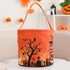 Halloween Basket Party Supplies Glowing Pumpkin Bag Children's Portable Candy Bag Ghost Festival Tote Bucket Decoration Props SN4072