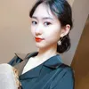 Hoop Huggie koreansk mode zirkon stora örhängen för kvinnor lyxiga kristall strass dingle drop geometric uttalande smycken bröllop gåva