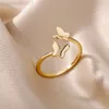Open verstelbare vlinderringen voor vrouwen roestvrij staal paar ring 2022 trend verloving bruiloft esthetische sieraden anillos l220813