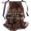 Extensions de cheveux de queue de cheval cheveux humains bouclés 16 pouces postiche de queue de cheval ondulée noire brune naturelle pour les femmes 140g