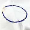 Lapis Lazuli 925 sterling silver Gold color Shining Delicate Bracelet