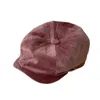 Vintage zimowe miękkie dzianinowe czapki dla mężczyzn kobiety Corduroy Beret Hat Kobiet ośmioboczny czapki beretowe j220722