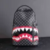 Men039s Backpack Travel handBag Fashion Lattice Backpack Student Schoolbag Large Capacity Shark Bag Street Man 22056259336384