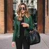 Casual Frau Zipper Leder Jacke Frühling Mode Lange Hülse O-ansatz Reine Farbe Jacken Für Frauen 2022 Schwarz Schlank Pu Veste femme L220801