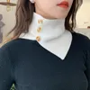 Bow Ties Sitonjwly Women Sticked Scarf Turtleneck Warm Protect Cervical Spine Stretch Fake Collar High Neck Pullover Bibbow Forb22