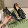 2023 Designer G Flat shoes Loafers Princetown High Quality Metal Buckle Ladies Leather Printed embroidery Men Women Luxury Shoes with box size 35-45