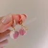 Сладкие ювелирные украшения розовая смола персиковые серьги Тенденция высококачественная ааа циркона свисание