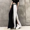 Women Fashion Contrast Cargo Pants Female Arrival Elastic Waist Wide Leg Trousers Ladies Korean High Street Cotton Pant 220726