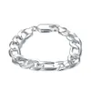 Silver Fashion 925 Bracelet For Man Woman Classic 12MM Geometry Chain Wedding Party Gifts Street Jewelry