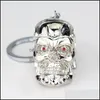 10PcsLot Fashion Keyrings Jewelry Sier Pendant Movie Terminator Skeleton Mask Keychain Skl Key Ring For Men Car Chain Drop Delive2400181