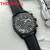 Premium Crime Relojes para hombre de cuarzo Cronómetro 43 mm Moda Seis puntadas Regalos de diseñador Esferas pequeñas que funcionan Reloj de pulsera de cuero de acero inoxidable fino 2022 Montre de Luxe