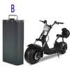 18650 Rechargeable 60v 20Ah 25Ah 30ah lithium battery for two Wheel Foldable citycoco X7 X8 X9 fat tire scooter bicycle removable batteries with 3A charger