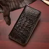 Carteiras Real Crocodilo Genuína de Couro para Men Black/Brown 21 Slots Slots Card Zipper Long Case 2022 Wallets