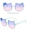 été garçon filles lunettes de soleil de mode en plein air lunettes de soleil chaton et enfant verre de vélo Jell-o enfants mignons ornent des lunettes de soleil lunettes de soleil colorées deux oreilles lunettes pour enfants