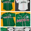 Na85 Top Quality 1 Custom Mexico Jersey White Green Stitched Baseball Jersey Size S-4XL