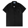 有名なブランドのデザイナーシャツメンズ夏の新しい高級プリントシルク半袖ラペル Tシャツサイズ M-3XL