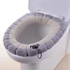 Winter warme toiletstoel Cover Mat badkamer toiletkussen kussen met handgreep dikkere zachte wastafel accessoires