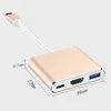 HUB 3 en 1 Type C vers HDTV en aluminium, adaptateur de charge USB 3.0 USB-C 3.1, câble Hub pour Mac Air Pro Huawei Mate10 Samsung S8 Plus