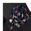 90x90 cm lyxmärke Silk Square Scarf Women Tie Hairband Cat Printed Scarves Female Foulard Muslim Hijab Stores Pareo