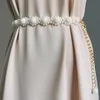 Belts Korean Pearl Braided Waist Chain Belt Lady Female Adjustable Long Metal Pendant Chains Dress Skirt Decor StrapsBelts