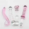 Nxy Anal Toys Rose Cristal Verre Gode Pénis Artificiel Produits de Sexe Butt Plug Vaginal G Spot Stimulation Boule Perles pour Femmes 220510