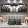 Moderne ali d'angelo in bianco e nero su tela pittura poster e stampe ali astratte vintage immagini di arte della parete decorazioni per la casa Cuadros