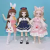 16 bjd anime docka full set 28 cm söta komiska ansiktsleksaker med klädtillbehör tjej klä upp leksak för barn 220816