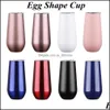 Mugs Drinkware Kitchen Dining Bar Home Garden Ll 6Oz Egg Cup Stainless Steel Drinking With Lid Stemless Wine Glass Kids Unbre Dh5Sn