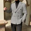 Męskie garnitury męskie Blazers Business Casual Suit Blazer płaszcz mundur męski kurtka streetwearowa odzież wierzchnia odzież vintage podwójne piersi