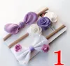 3 teile/satz INS baby mädchen regenbogen stirnband set kinder blume haar Bögen Kinder Haar Band Kaninchen Ohren zubehör Se